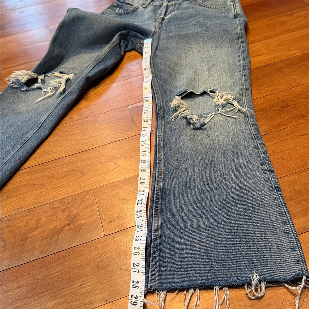 Anine Bing sz 29 Lara jeans ripped raw hem distressed **altered for back gap** - Picture 10 of 15